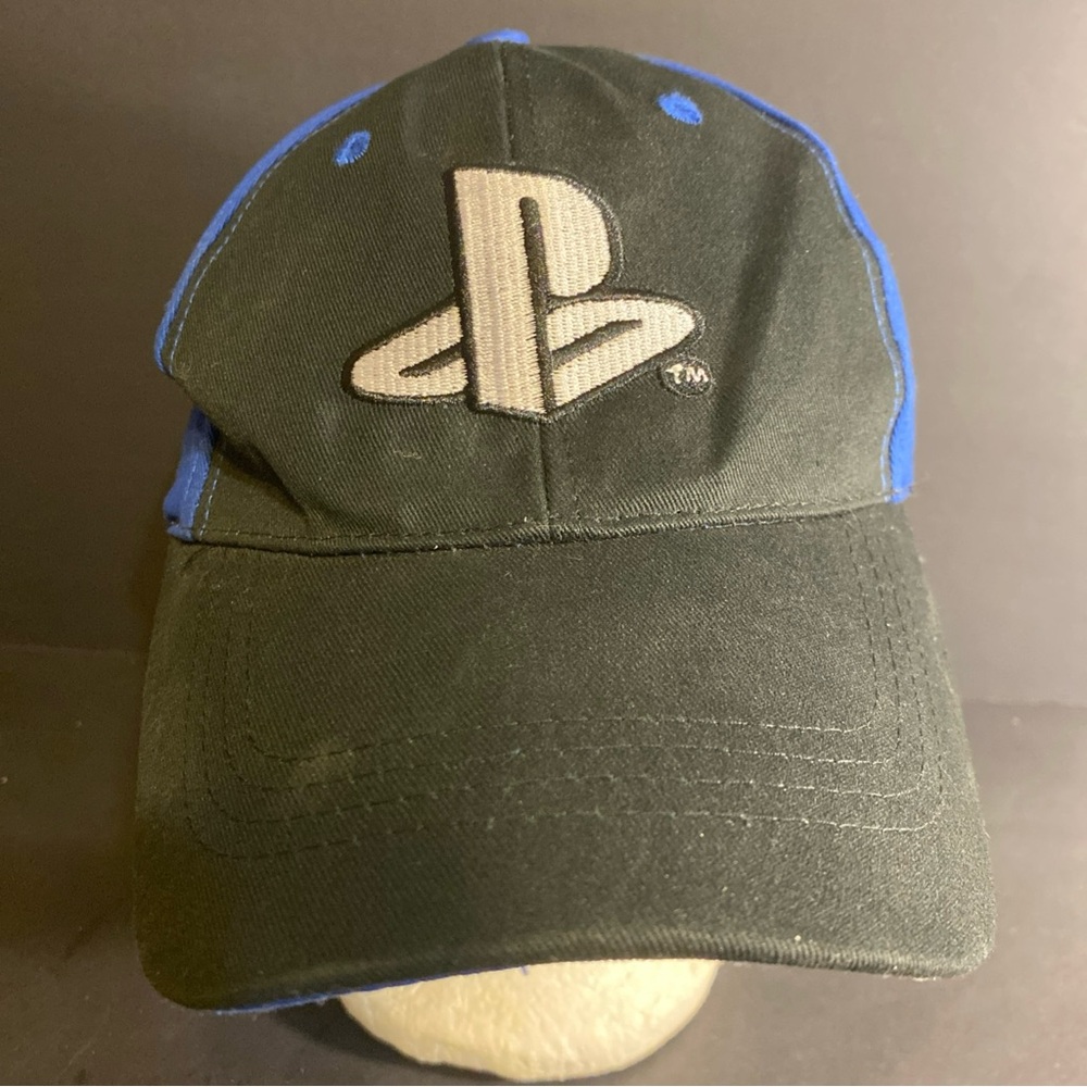 Sony Playstation Hat Cap Snap Back Mens Black Blue Video‎ Games Logo Casual